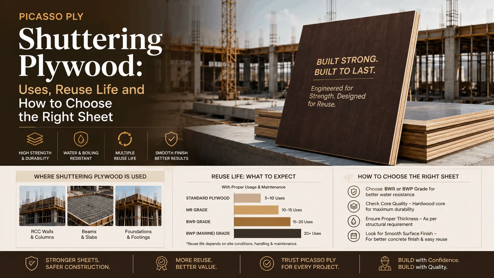 Shuttering Plywood: Uses, Reuse Life