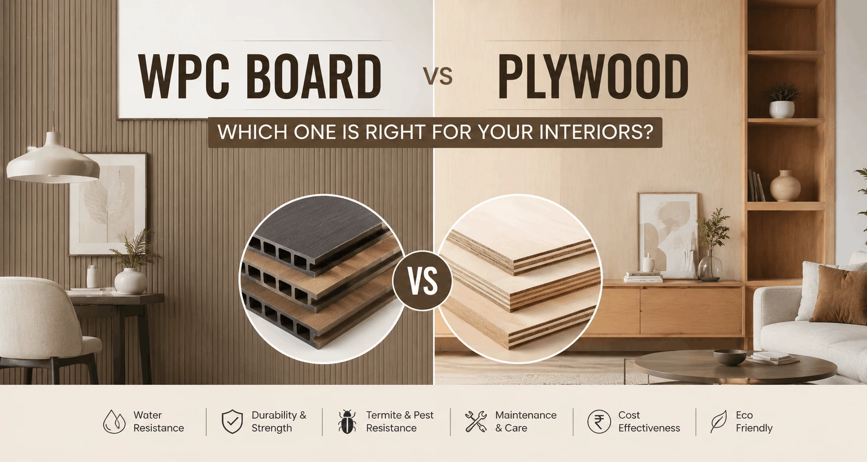 WPC Board vs Plywood: Which One Is Right for Your Interiors