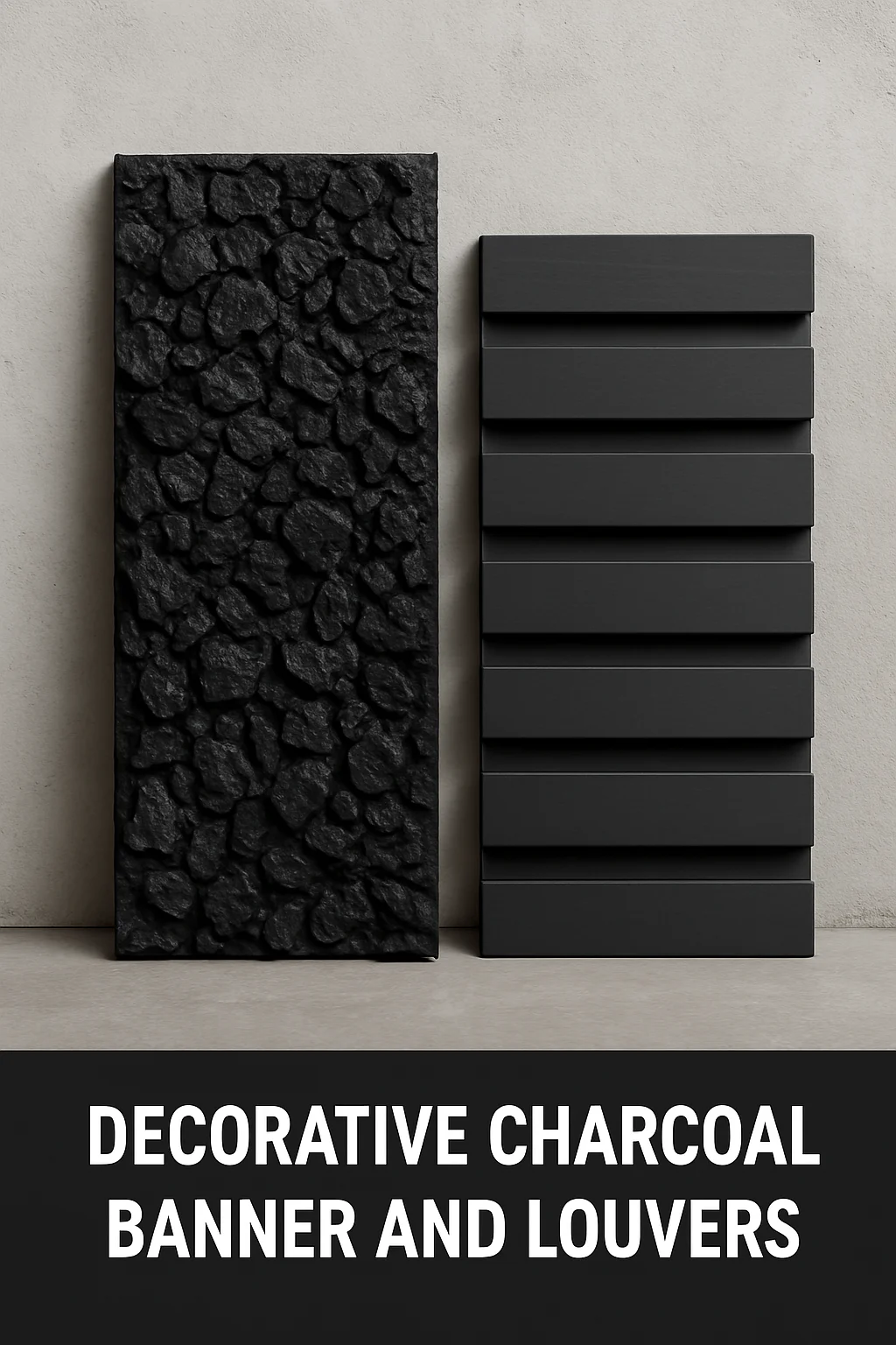 Decorative Charcoal Panel and Louvers